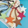 Spot Solid Color Leather Pentagram Keychain Pendant Simple Star Pu Leather Pendant Keychain High Sense