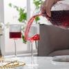 10pcs Wine Glasses Elegant Ribbed Design Wine Glasses 11oz Long Stem Unique Modern Shape - Hand Blown Premium Wine Glass