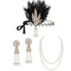 Sparkling Rhinestone Headwear Feathered Headgear Set Alluring Feathered Headband Comfortable for Halloween Singles Party