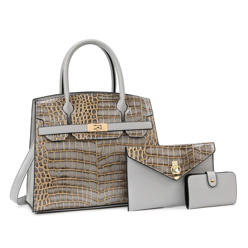 

Fashion retro portable platinum women s bag new stone pattern versatile single shoulder crossbody child and mother bag single package сірий колір