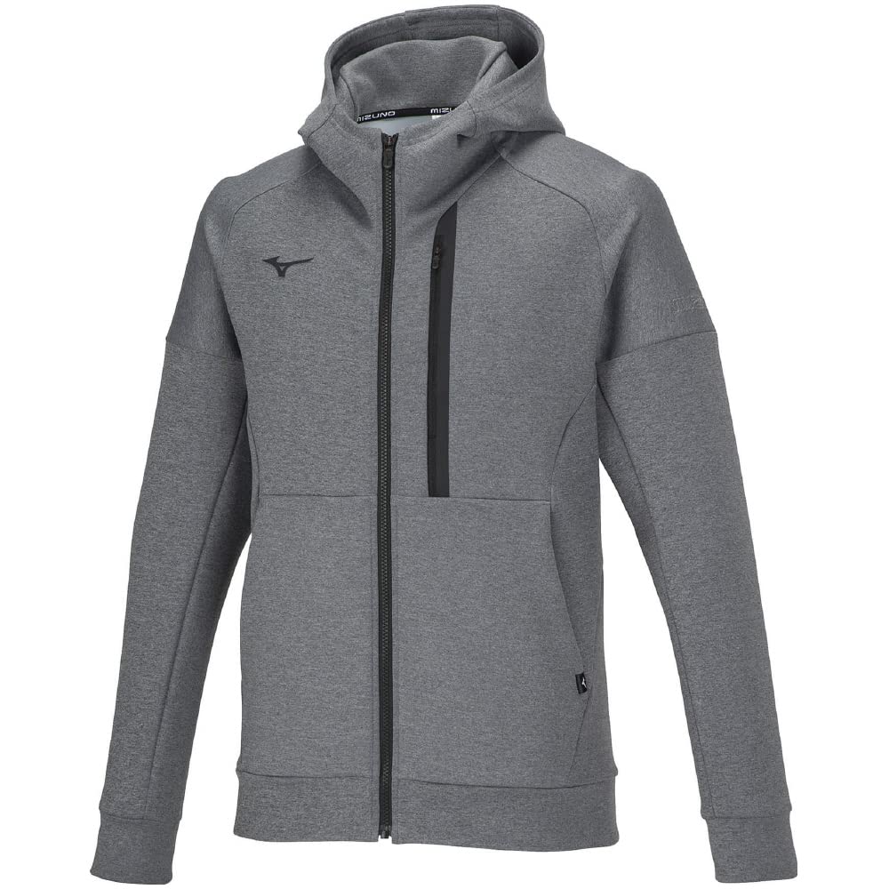 Mizuno 32MCA050 Stretch Sweat Training Easy to Move Gray Size 3XL Hoodie, Wear, in, Heather,
