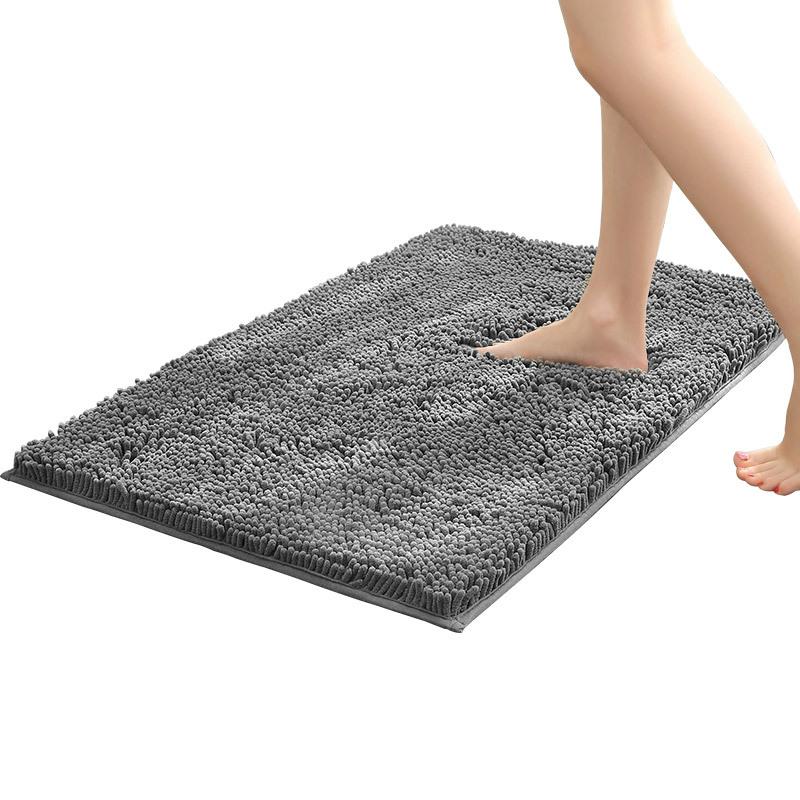 Chenier Thickened Solid Color Bathroom Floor Mat, Bathroom Non-Slip Foot Mat, Household Bathroom Door Absorbent Dirt-Resistant Carpet