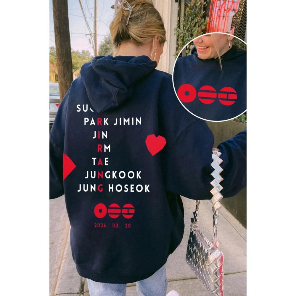 2026 Hot Sale BTS Army Arirang Hoodie Men Women Hip Hop Streetwear Oversized Sweatshirt Loose Cozy and Versatile