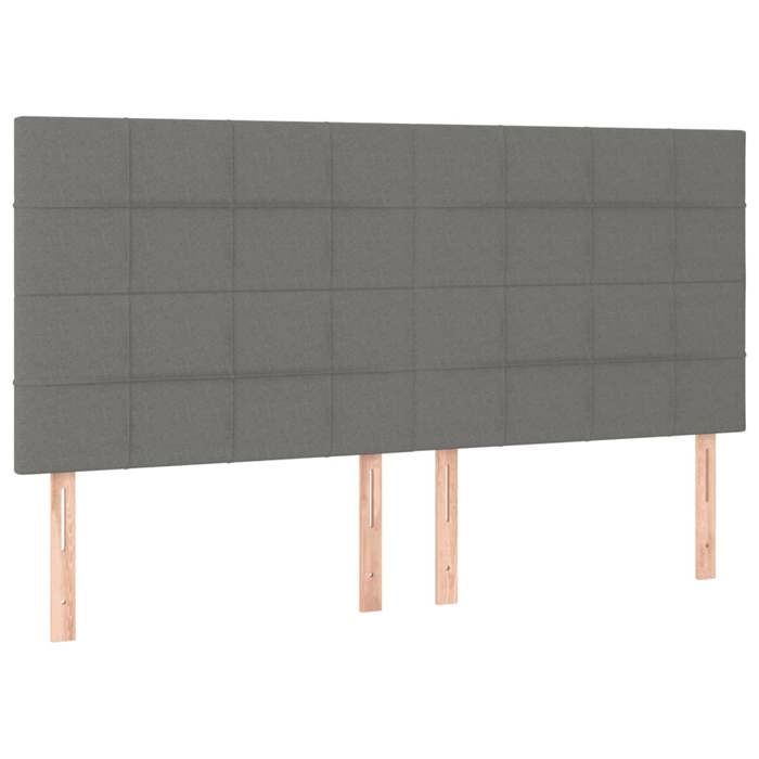 VidaXL Cadre de lit avec tête de lit Gris foncé 200x200 cm Tissu 3125082