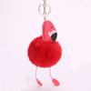 Cute Fluffy Pompom Flamingo Plush Toy Fur Fake Rabbit String Pendant Rope Plush Doll Toys Decor Gift Toy Bag Pendant Toy