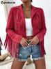 Damen Herbst Winter Neuer Stil Schlank Geschnitten Rüschen Langarm Mantel Jacke Warm Mode Elegant
