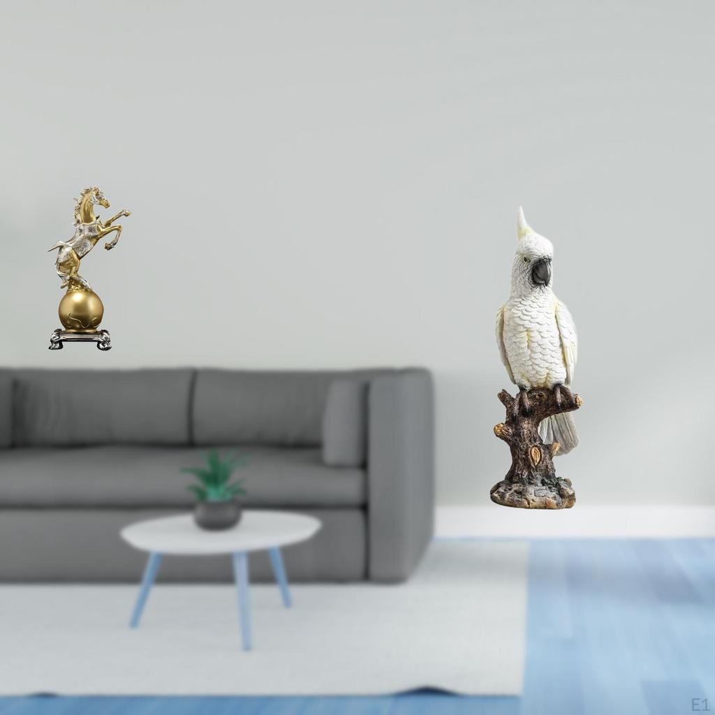 Modern Resin Horse Parrot Decorative Figurine Sculpture Ornament for Living Room Office Desk Table