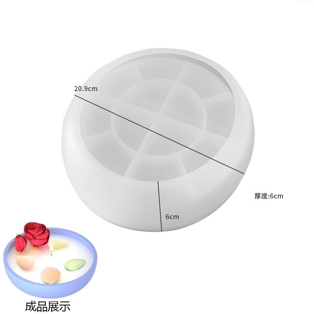 1pc Large Round Silicone Candle Bowl Mold Resin Concrete Cement Big Wax Container Storage Box Jewelry Candle Holder Mold Storage