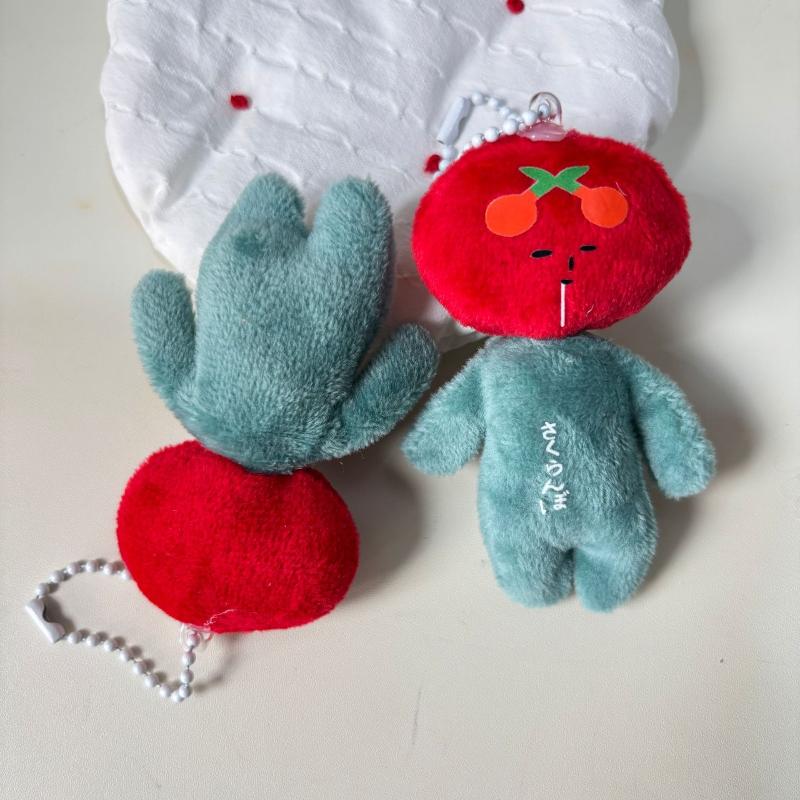 Cute Funny Tomato Coffee Colored Notch Little Plush Doll Pendant Bag Hangings Decoration Gift