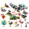 Animals World Insect Fish Bird Dog Elephant Panda Giraffe Honeybee 10 In 1 Building Blocks Kit Bricks Model Kids Toy Children