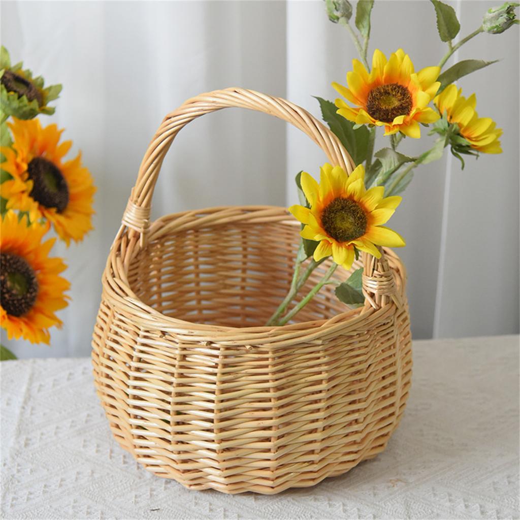 Eco Friendly Natural Wicker Basket Lightweight And Breathable Perfect For Picnic Outings And Home Storage Of Produce