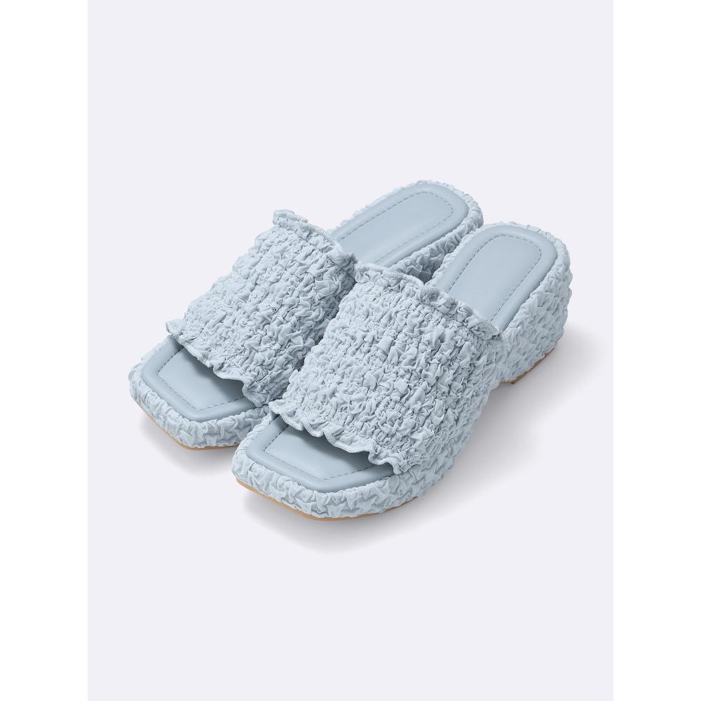 GU by Uniqlo Shirring Platform Mules