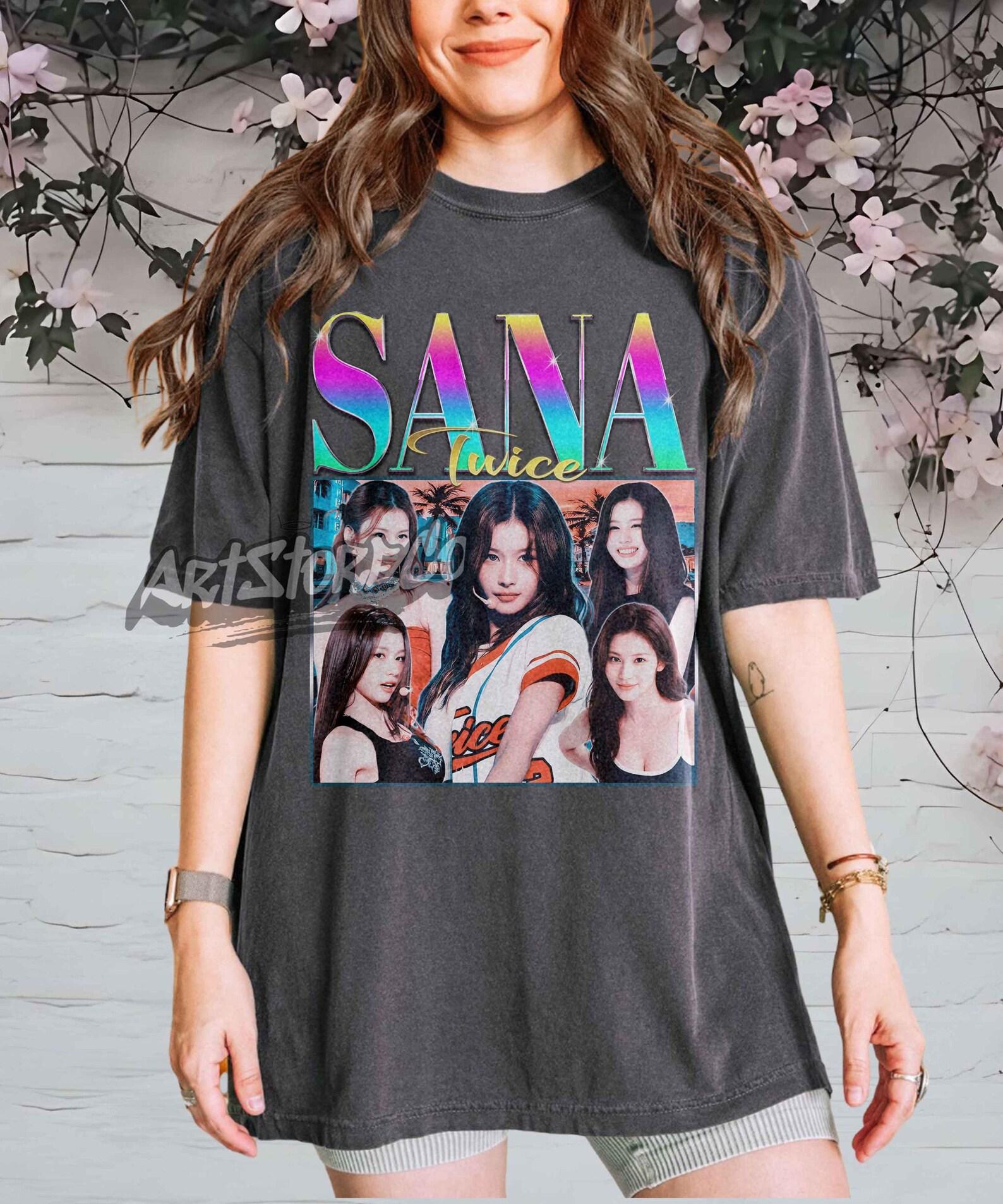 Sana Retro Vintage T-Shirt, Kpop Fan Apparel 4XL