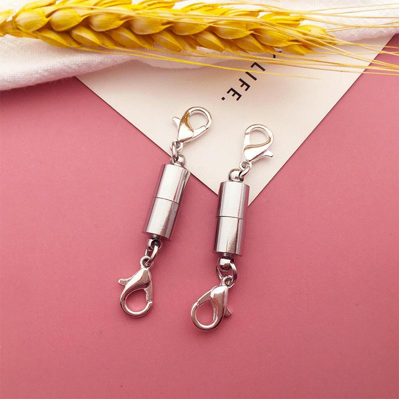 Set mixt de 10 bucăți DIY pentru colier și închizătoare de brățară cu magnet - închizătoare de homar cu două fețe și închizătoare cilindrice