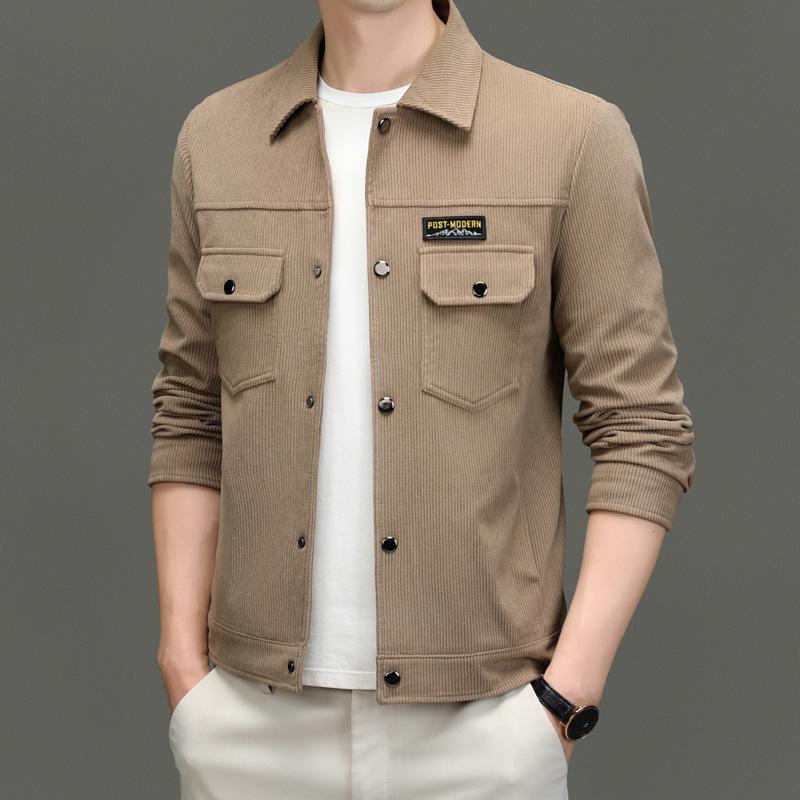 2024 Spring Men's Lapel Long Sleeve Casual Soft Jacket