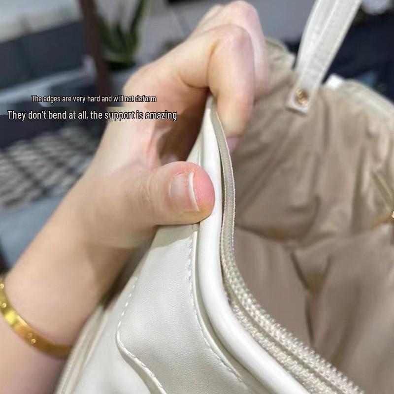 Double-Layer Cloud Makeup Bag for Women: Large-Capacity, Portable Travel PU Toiletry & Cosmetics Organizer