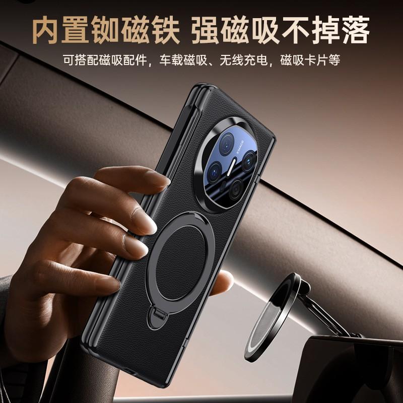 Magnetic Rotating Stand Case Mate X6 Foldable Phone Full Cover Electroplated PU Leather Anti-Slip Drop Protection
