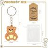 12pcs Baby Shower Souvenirs Gift Bear Keychain with Organza Bag Thank You Kraft Tag for Guests Girl Boy Birthday Party Supply