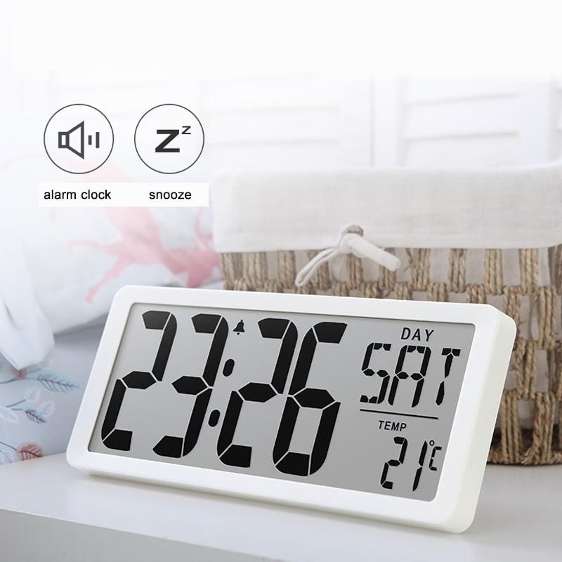 Multi-Functional Big Screen Number Digital Alarm Clock Square Wall Clock Series 13.8inch Large Digital Jumbo Electronic Clock