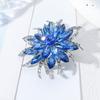 Women Flower Badge Shape Sparkling Rhinestones Brooch Clothing Decoration
