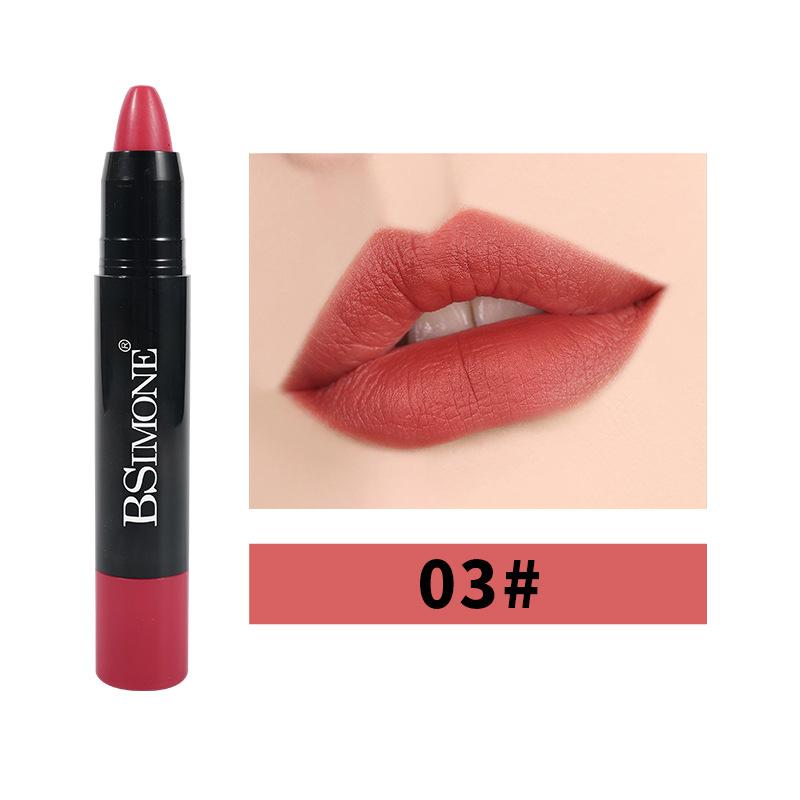 Matte Lippenstift Antihaft-Cup Wasserdicht Langlebig Hook Line Glatter Samt Lippenstift Bleistift