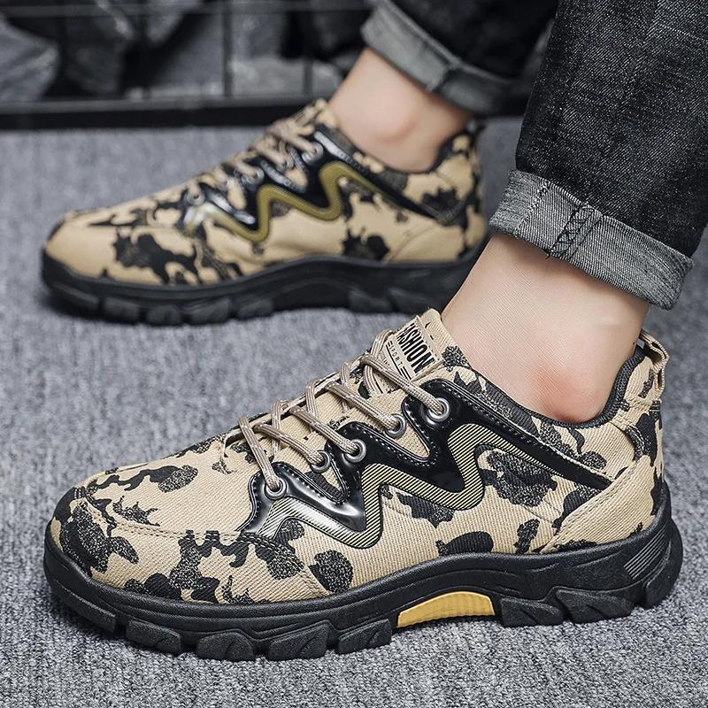 Outdoor Herren Wanderschuhe Trend Camouflage Herren Casual Sneakers Rutschfeste verschleißfeste Arbeitsschuhe Atmungsaktive Herren Sportschuhe Neu