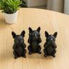 Desktop Bulldog Statue 3D Printed French Statues Set of 3, Matte Black Sculpture, Minimalist Bull Dog Flexible Size Decoration Figurines for