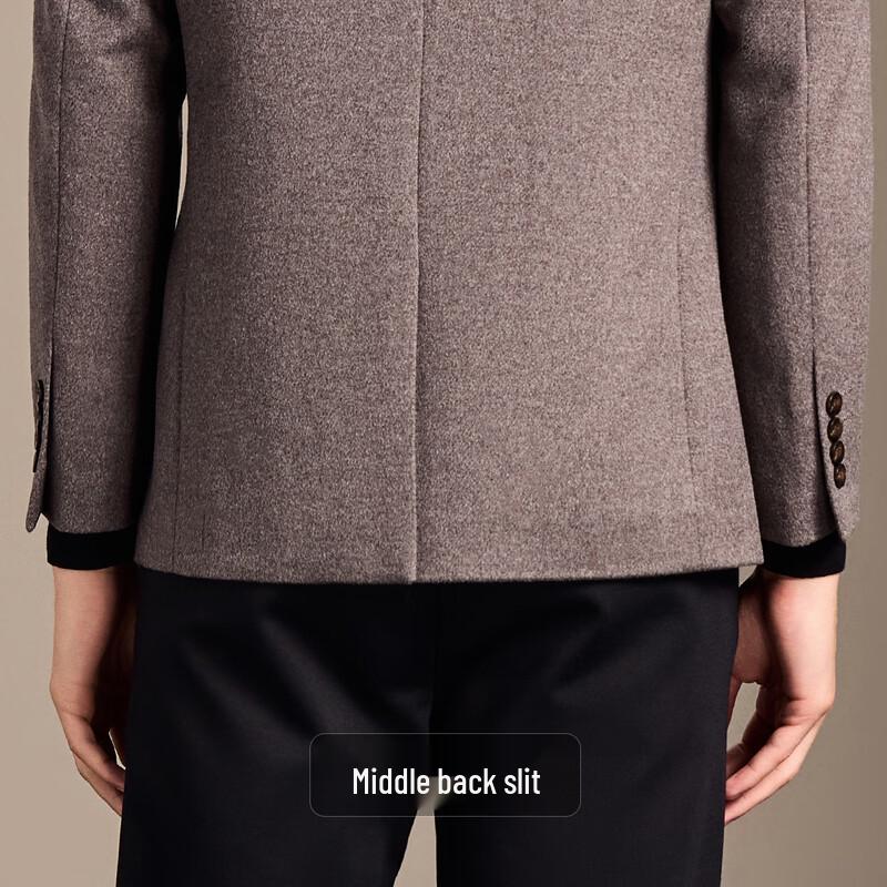 Antonio Men's Luxury Silk Cashmere Wool Blend Short Business Overcoat