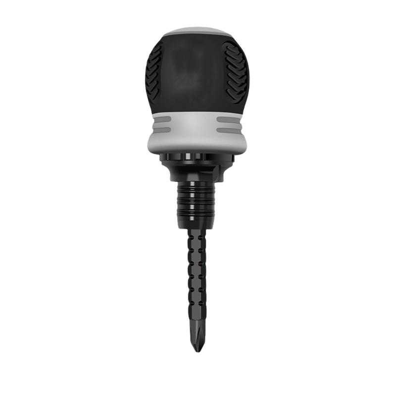 Double Head Ratcheting Screwdriver Retractable Shafts Compact Steel Tool For Tight Space DIY Projects