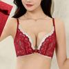 Front Button Bra Sexy Lace Gathering Bra Breast Retraction Anti-sagging Underwear Lace No Steel Ring Beautiful Back Bra