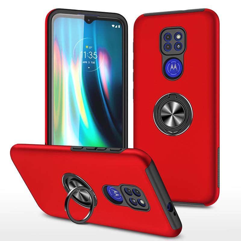For Motorola Phone Case Solid Color Retro Spray Anti Scratch Car Holder Phone Protective Case