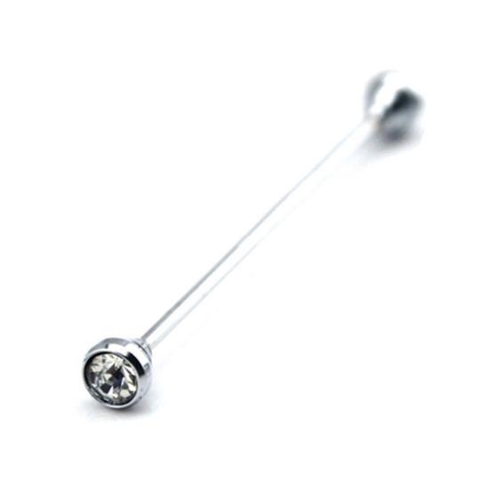 Men's Formal Shirt Collar Pin Rhinestone Bar Clasp Clip Barbell Lapel Stick