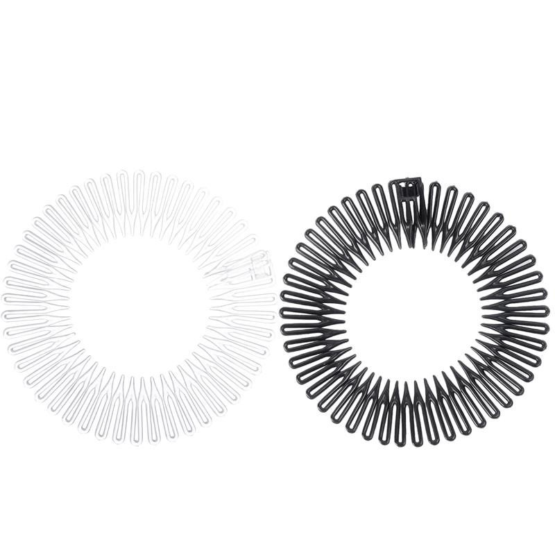 2 Stück Strass Kunststoff Vollkreis Dehnbar Diamant Flexibel Kammzähne Stirnband Haarband Clip Gesichtswaschung Fixiert Haarzubehör
