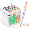 Ohuhu Marker 79 Colors Illustration Brush & Fine Dual Tip Alcohol Based Ink 80-Piece Set with Blender Pen and Storage Case