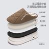 Waterproof cotton slippers women's autumn and winter new indoor home thick bottom non-slip pu leather drag men