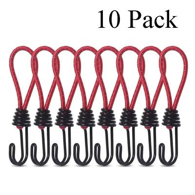 Bungee Cord with Hooks 10 Pack Superior Rubber Heavy Duty Straps Strong Elastic Rope for Outdoor Tent Luggage Rack Camping Cargo