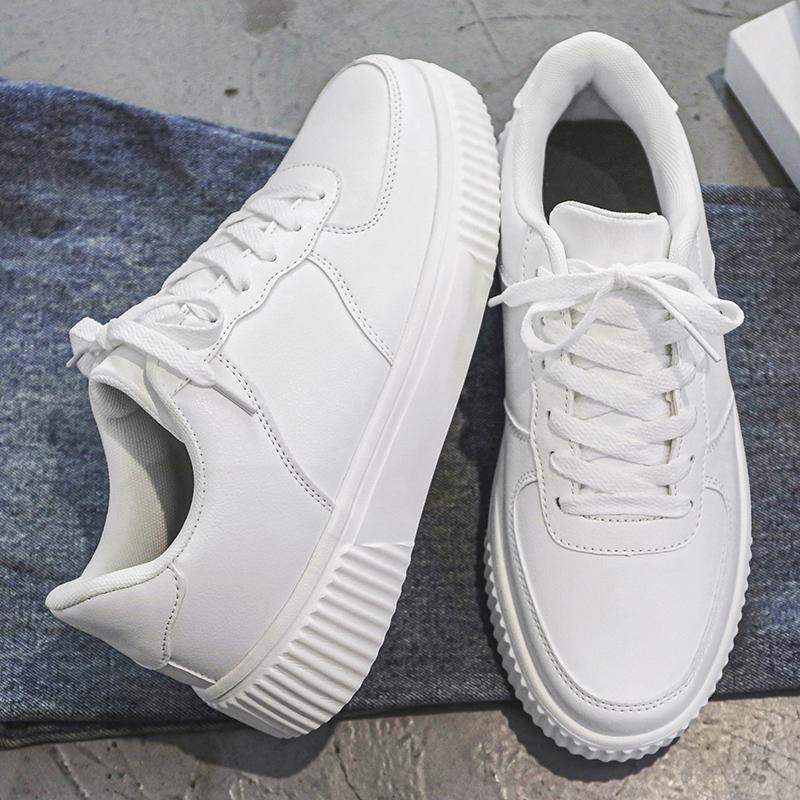 Men's Women's Autumn Spring Leather Skateboarding Shoes Male Female Students Leisure Casual Sports Walking Sneakers
