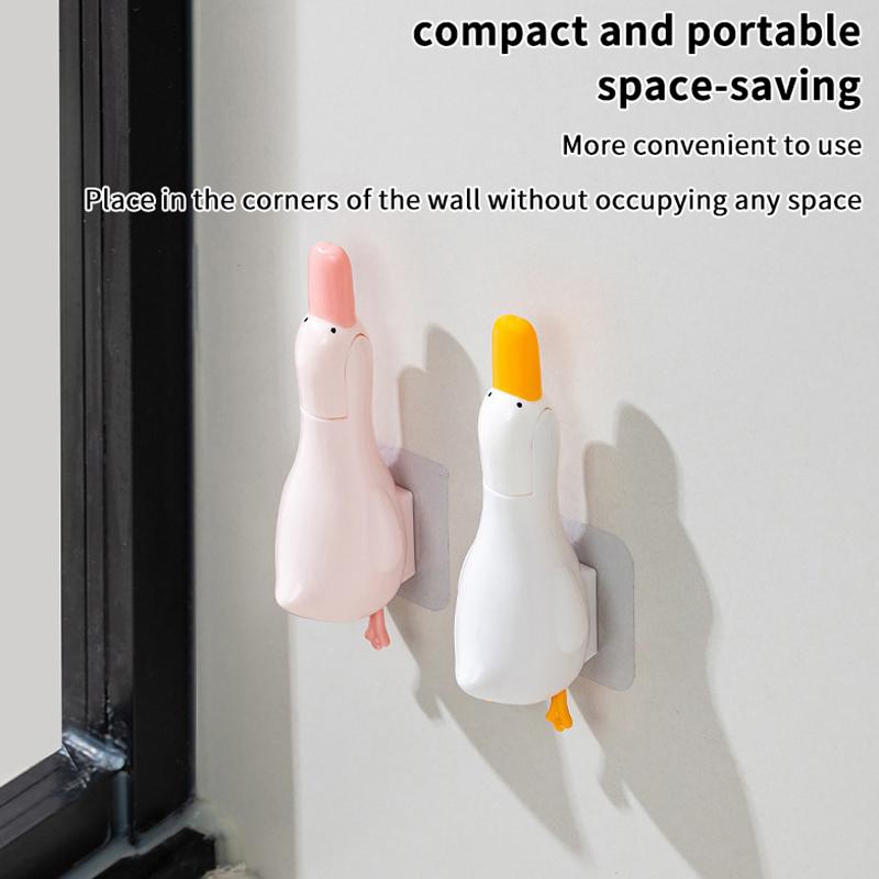 Cute Duck Bathroom Hair Catcher Self Adhesive Wall Mount Reusable Waterproof Hair Trap for Shower Sink