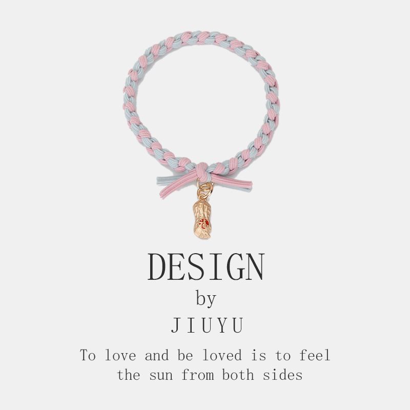 Boyfriend Exclusive Small Rubber Band Handmade Woven Hand Strap Couple Leather Case Hair Band for Girlfriends Headband Bracelet Dual-Use