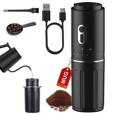 Compact Travel Coffee Maker with Built-in Grinder & Mug