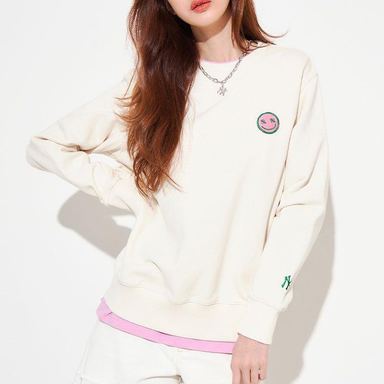 MLB Sweatshirts Unisex Cream Crew Neck Moderate Regular 3AMT00321-50CRS