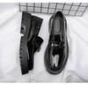 Cheap thick-soled British style leather shoes lazy casual loafers youth height-increasing nightclub wedding shoes