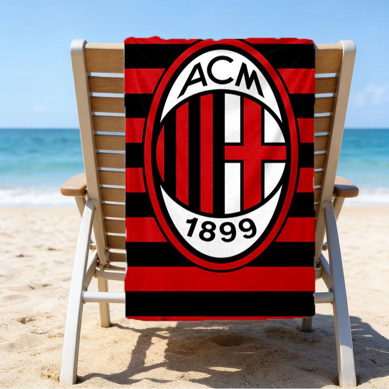 Milan Football club Printed Beach Towel, Super Soft Microfiber, Perfect Gift Birthday, for Pool, Beach, Travel, for family and friends