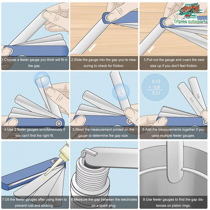 car Spark Plug Gap Tool with 32 Blade Steel Feeler Gauge For 10/12/14/16mm Spark Plugs Feeler Measuring Tool auto Repair tool