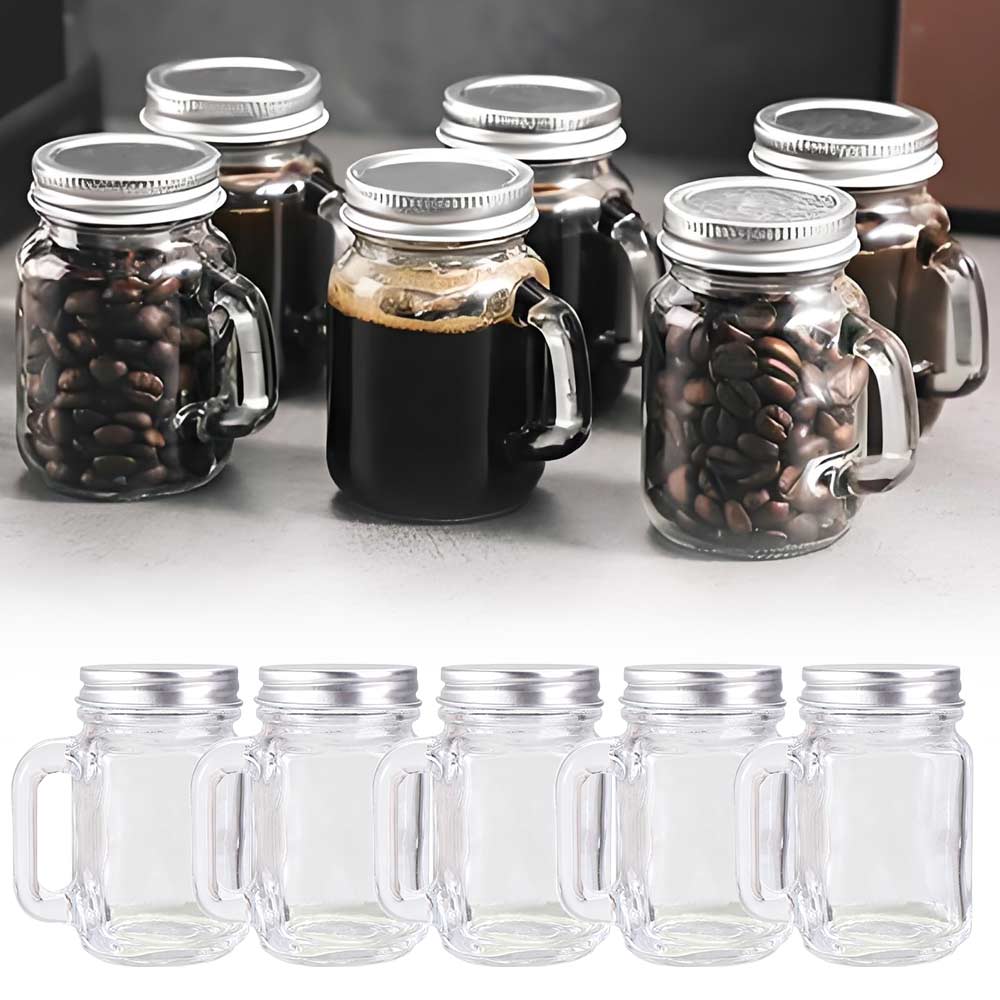5Pcs Cute Mini Mason Jar 35ml Coffee Concentrate Bottle Storage Tank Sealed Glass Bottle Jam