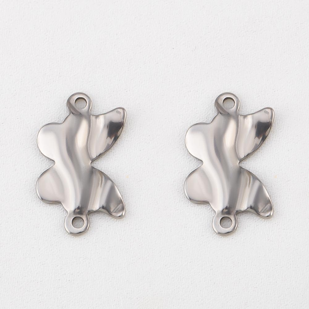 10pcs Stainless Steel 18K Plated Oval Star Heart Charms Double Hole Pendants for DIY Necklace Bracelet Jewelry Making Supplies