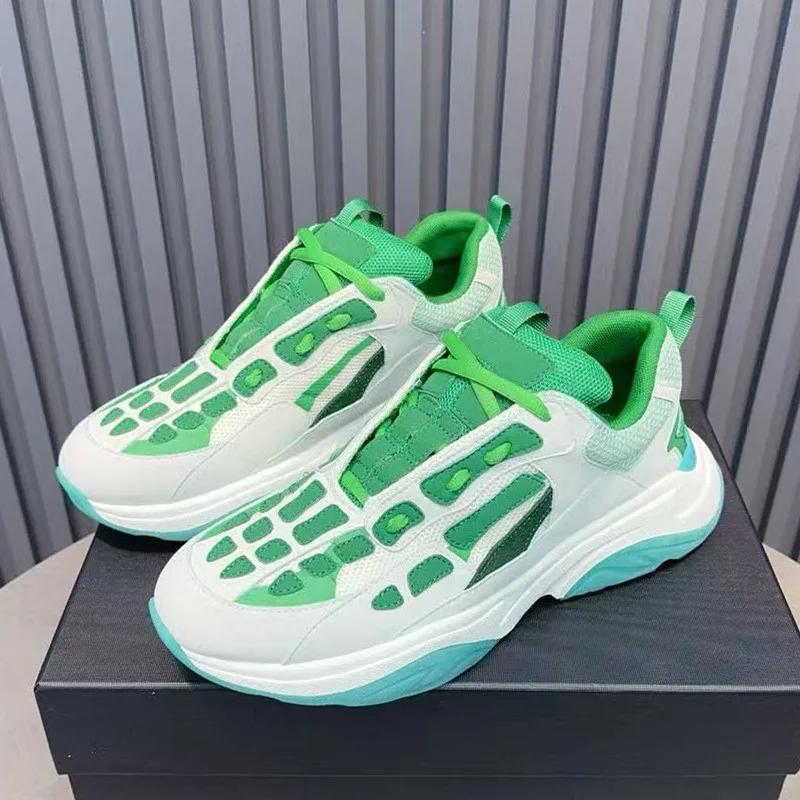 Fashion Dad Shoes Women'S Platform Thick Sole Sports Casual  New Leather White Lightweight Heeled Sneakers