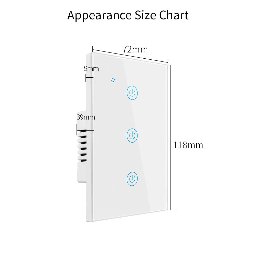 US/AU Graffiti Smart WiFi Touch Switch with Neutral Wire, Voice Control Via Alexa & Google