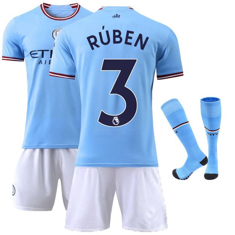 2223 Manchester City Jersey No. 17 De Braunet Home Away Children Adult 10 Aguero Football Set