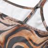 Dress Spaghetti Strap Slim Sexy Summer Tiger Pattern Khaki Split Fork Neck Lady Women Dress